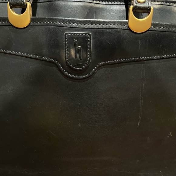 HARTMANN  Lombardo Black Belting Leather Briefcase Messenger Bag AMERICAN Made - Picture 5 of 11